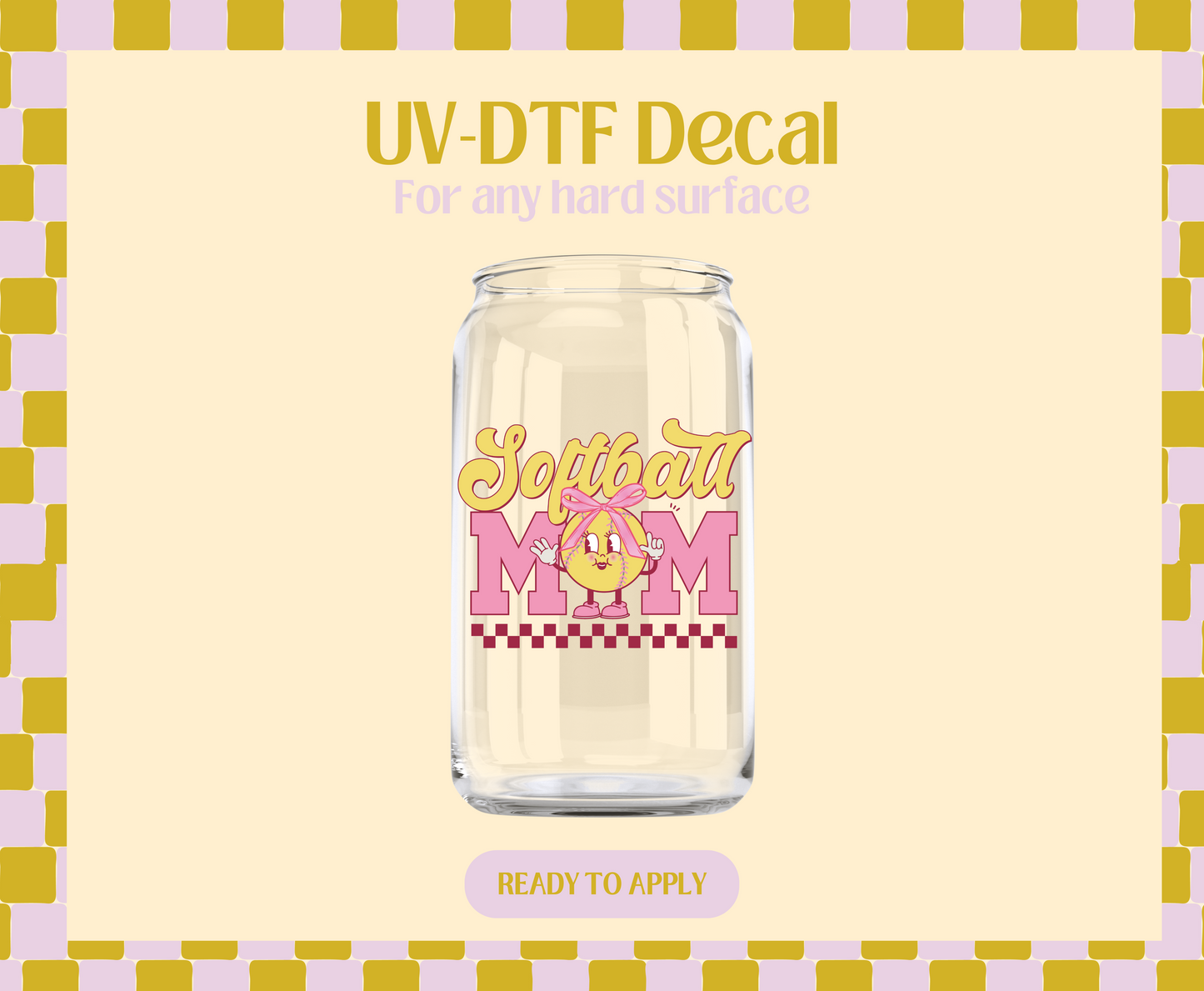 Softball mom UV-DTF Decal