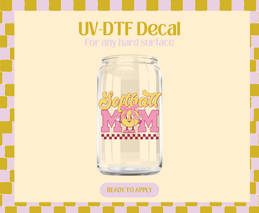 Softball mom UV-DTF Decal