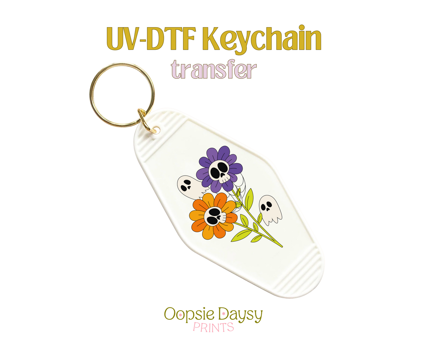 Spooky Flower Stem UV-DTF Keychain