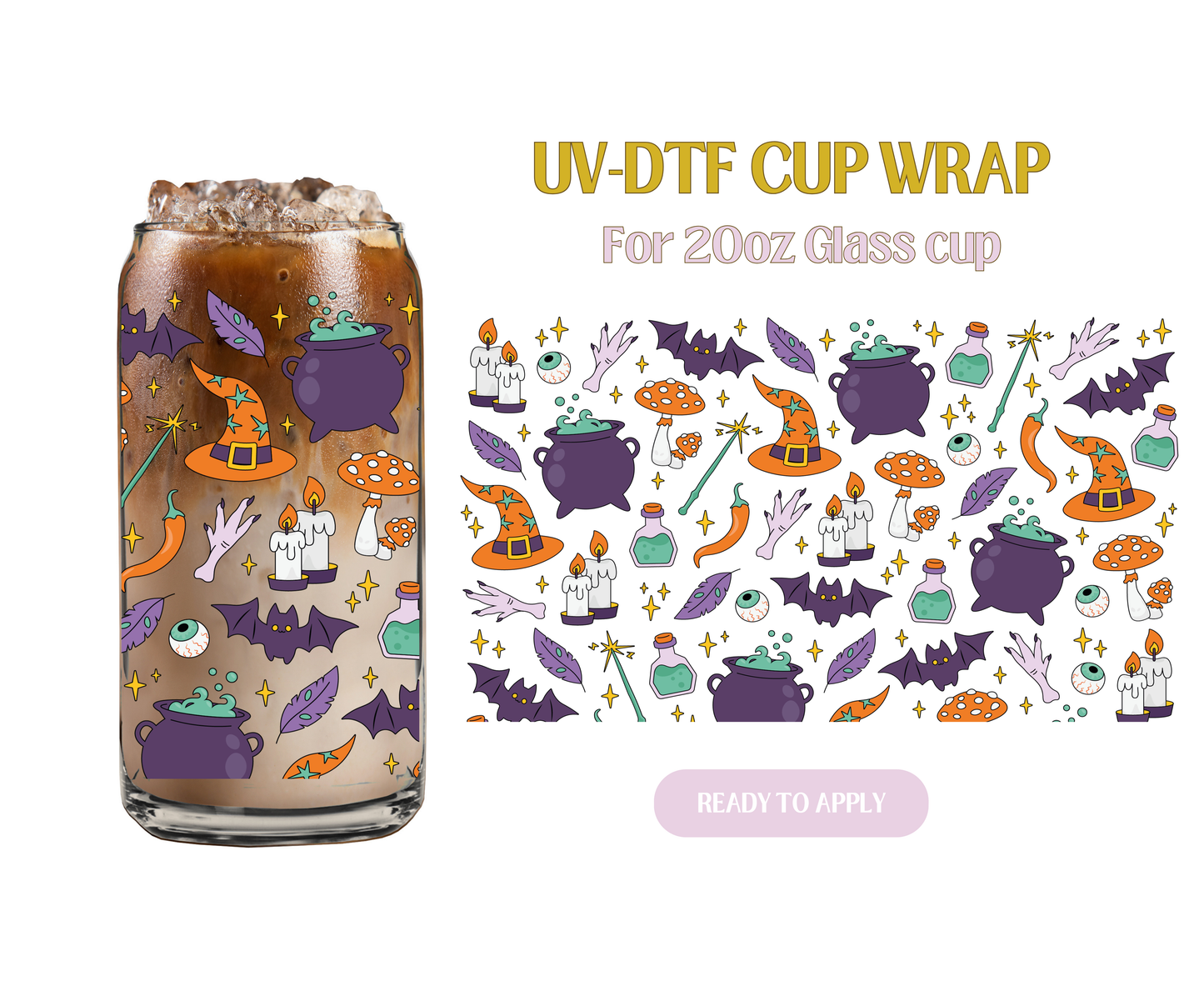 Spooky Witchy 20oz UV-DTF Wrap