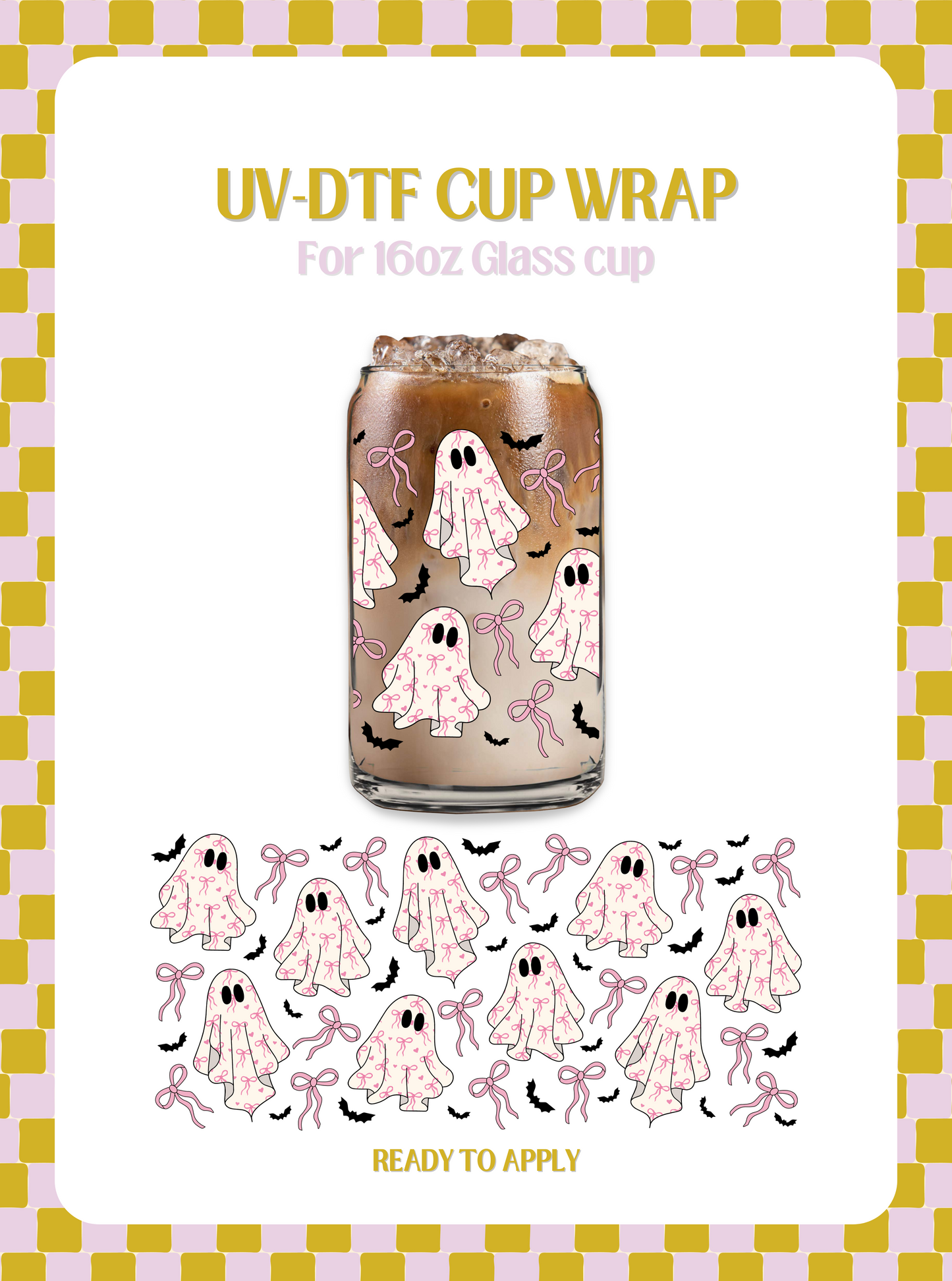 Spooky Pink Cup UV-DTF Wrap