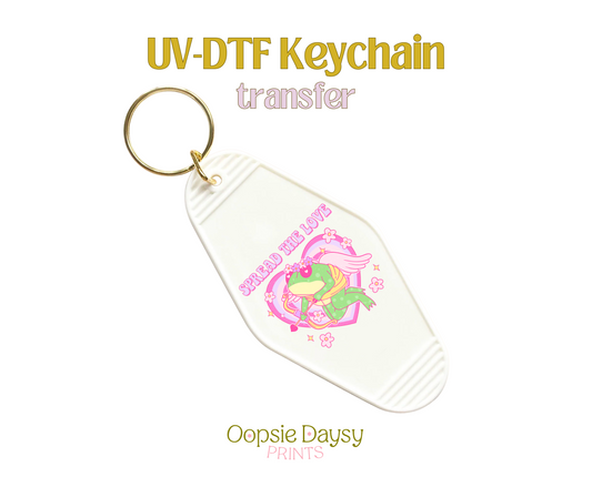 Spread The Love Froggy UV-DTF Keychain