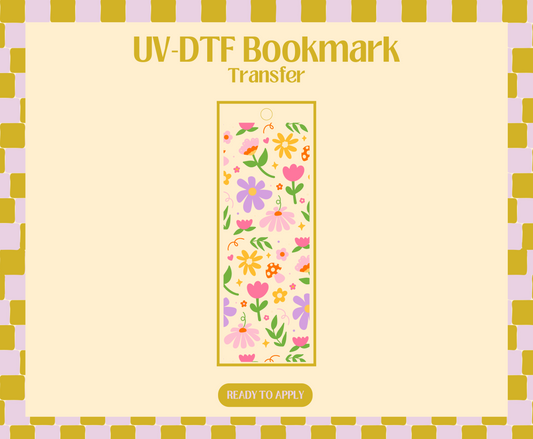 Spring Doodles UV-DTF Bookmark