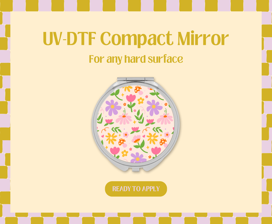 Spring Doodle UV-DTF Compact Mirror