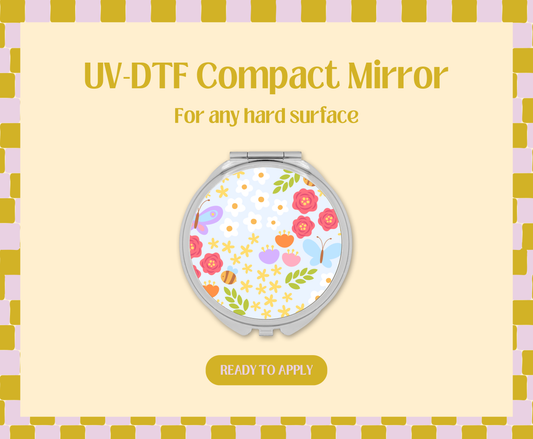 Spring Floral UV-DTF Compact Mirror