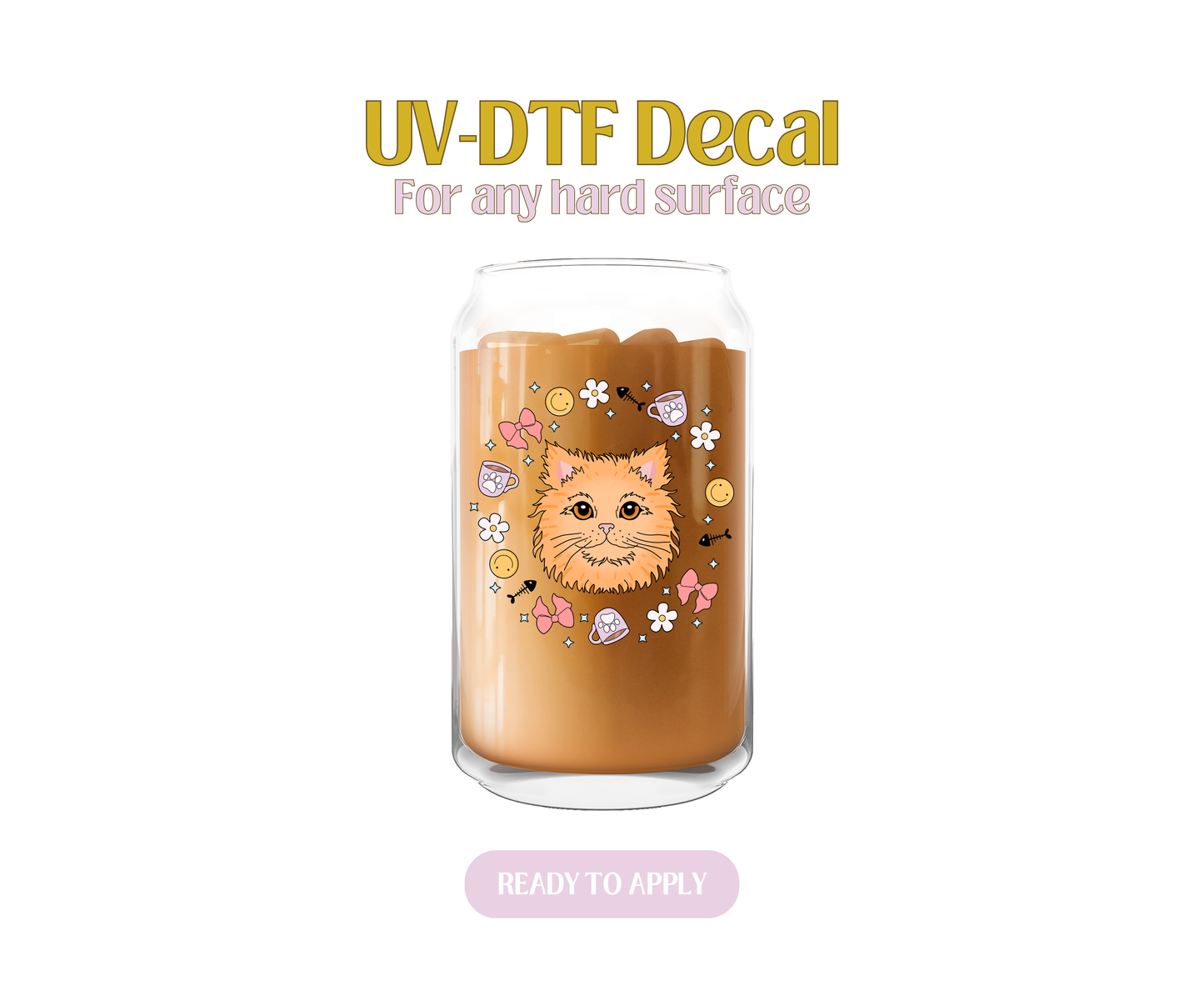 Spring Orange Cat Vibes UV-DTF Decal