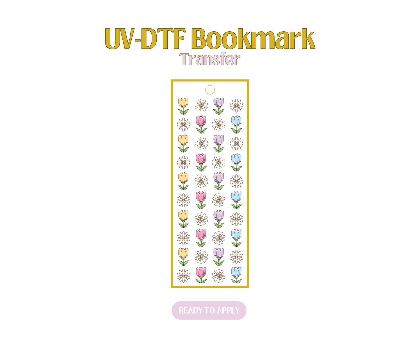 Spring Tulips UV-DTF Bookmark