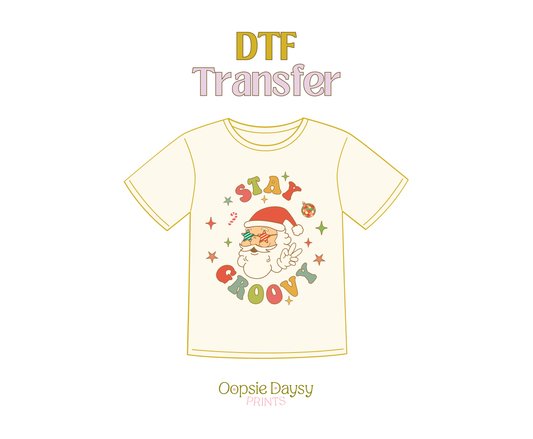 Stay Groovy Santa  DTF Transfer