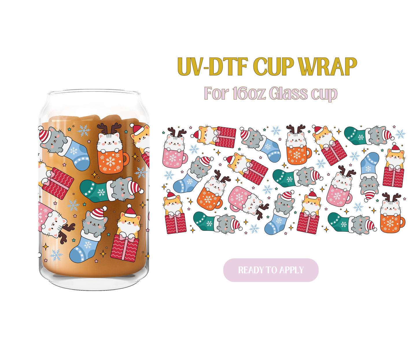 Stocking Kitties UV-DTF Wrap