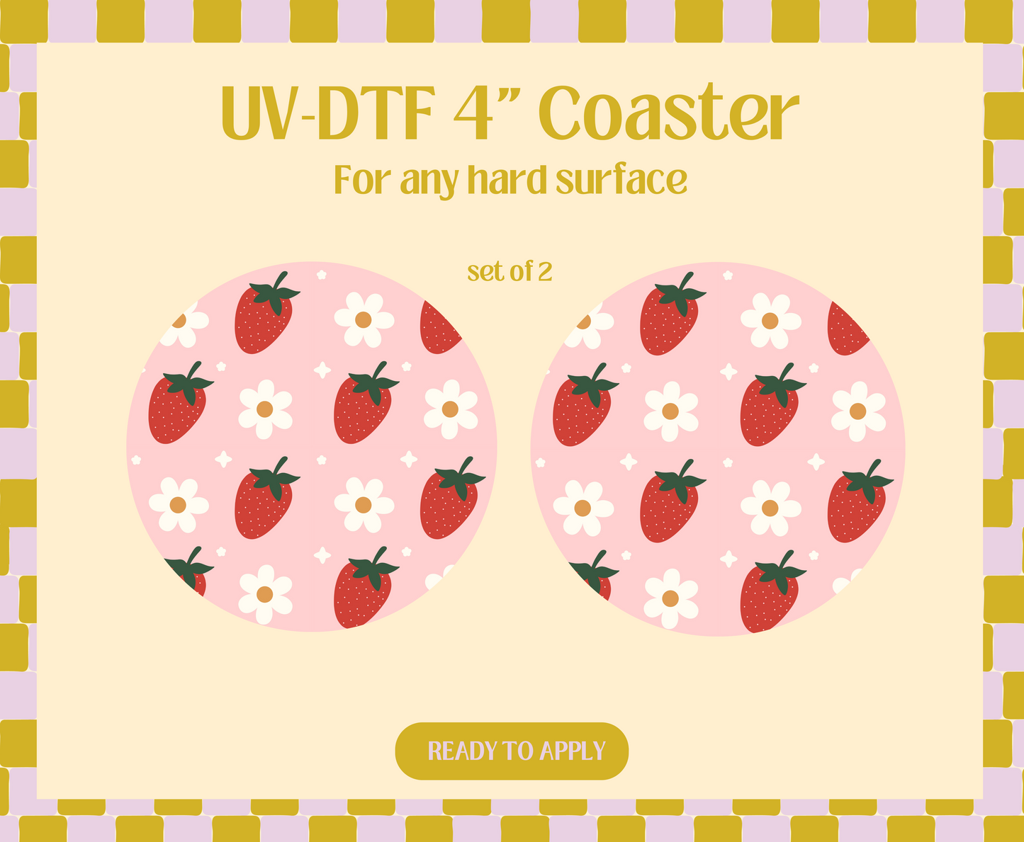 Strawberry Field UV-DTF 4" Coaster