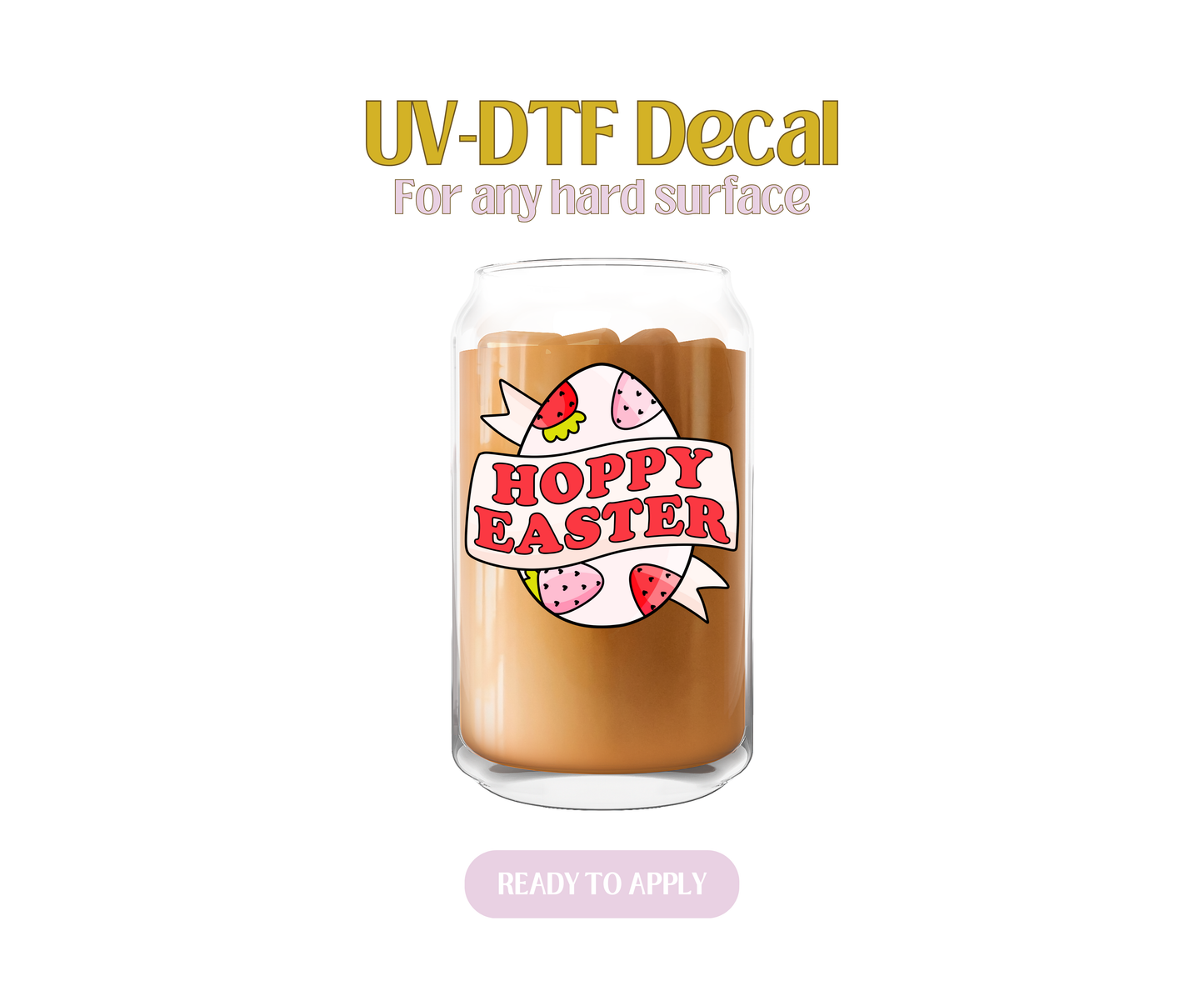 Strawberry Hoppy Easter  UV-DTF Decal