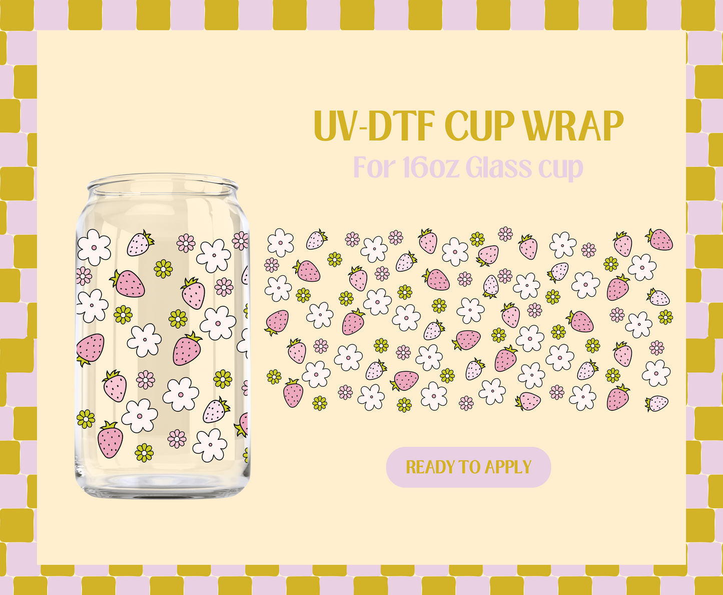 Strawberry Picnic UV-DTF Wrap