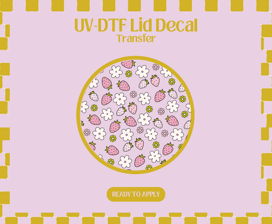 Strawberry Picnic UV-DTF Lid Decal