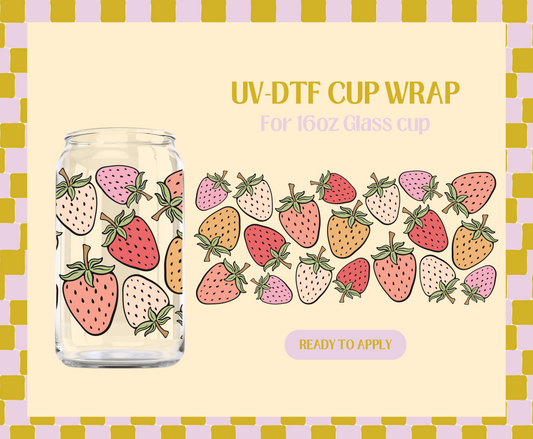 Summer Strawberries UV-DTF Wrap