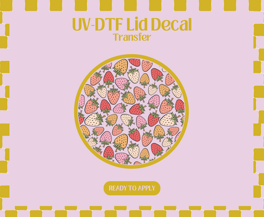 Summer Strawberries UV-DTF Lid Decal