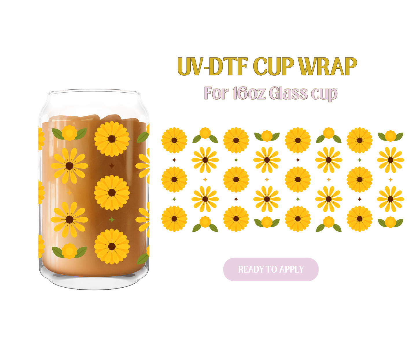 Sunflowers and Daisies UV-DTF Wrap