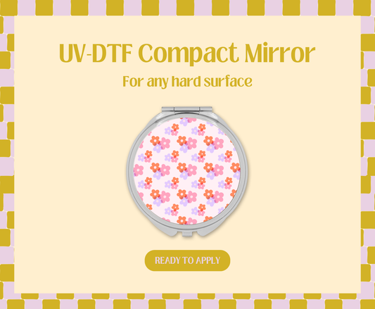 Sweet Florals UV-DTF Compact Mirror