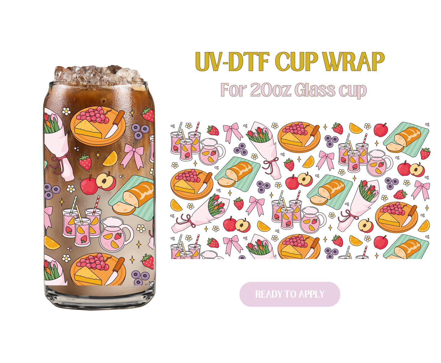 Sweet Picnic And Lemonade 20oz UV-DTF Wrap