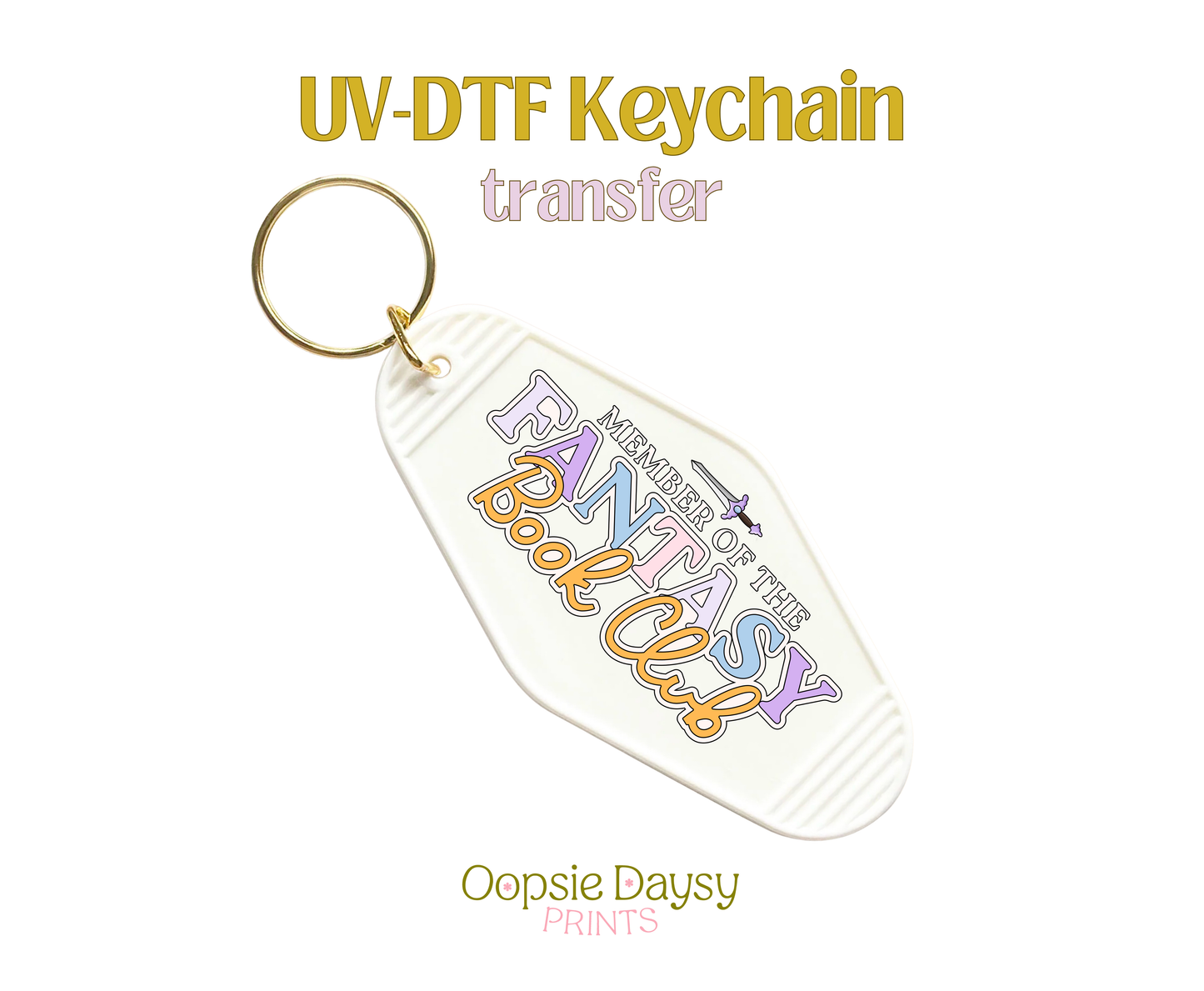 Sword Member of the Fantasy Bookclub UV-DTF Keychain