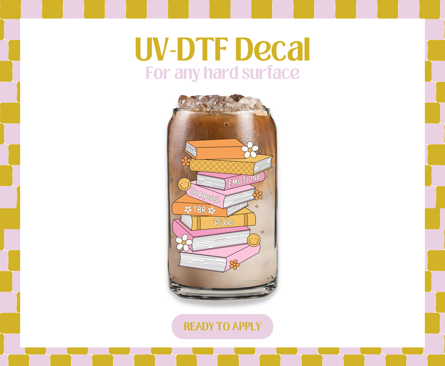 TBR book pile UV-DTF Decal