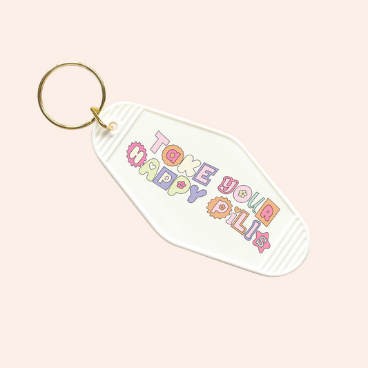 Take Your Happy Pills UV-DTF Keychain