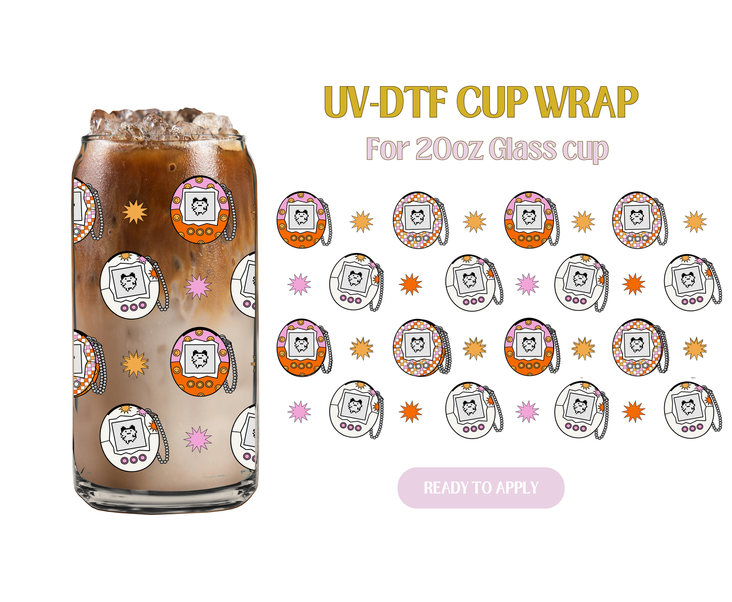 Tamagotchi 20oz UV-DTF Wrap
