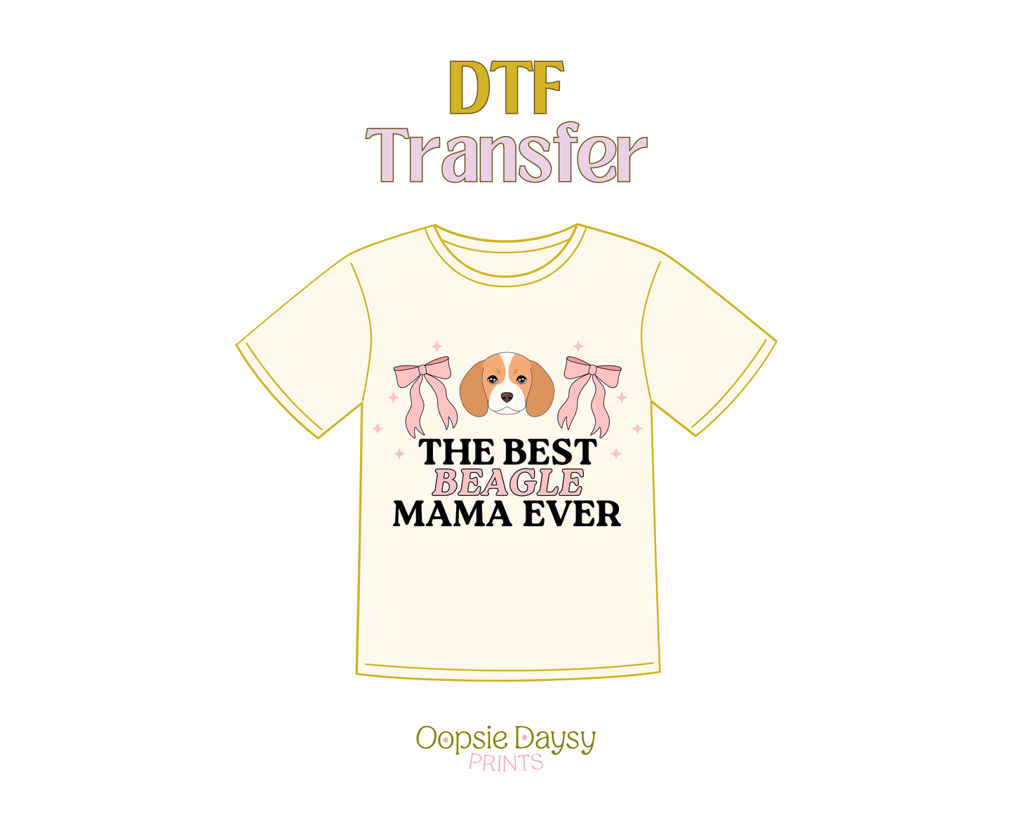 Tan Coquette Beagle Mama DTF Transfer