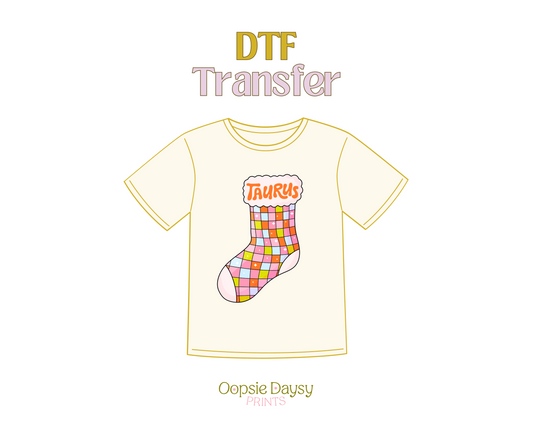 Taurus Stocking DTF Transfer