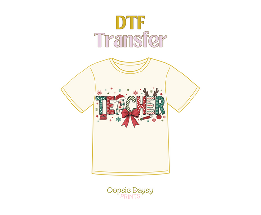 Teacher Christmas Cheer DTF Transfer