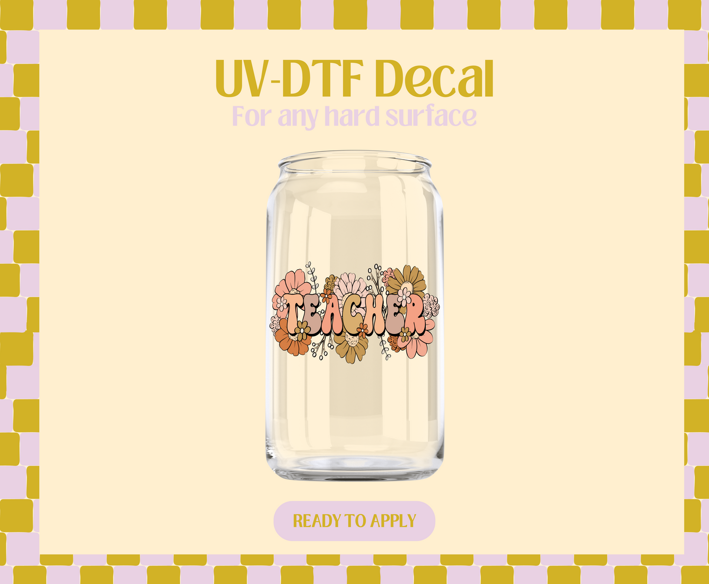 Teacher Boho Floral UV-DTF Decal