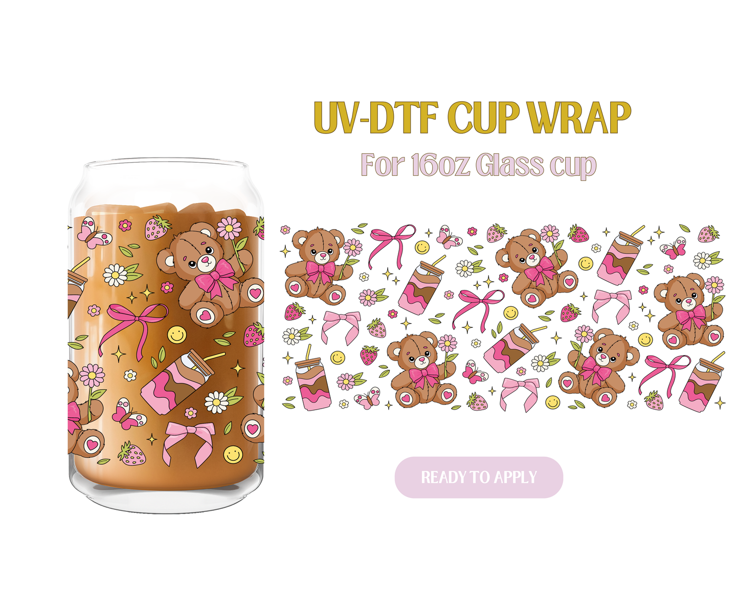 Teddy & Coffee UV-DTF Wrap