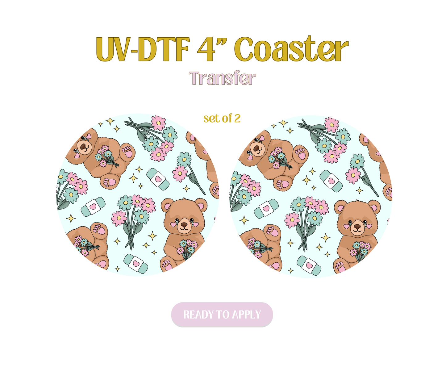 Crying Bear UV-DTF 4" Coaster