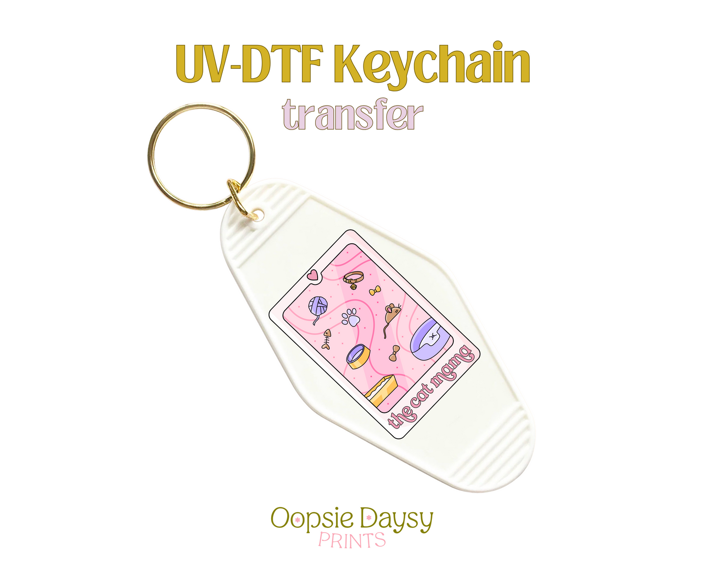 The Cat Mama Tarot UV-DTF Keychain