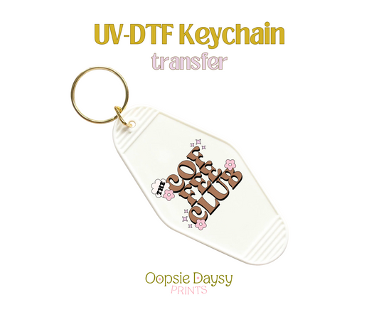 The Coffee Club Daisies UV-DTF Keychain