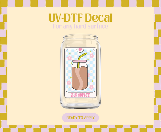 The Coffee Checkered UV-DTF Decal