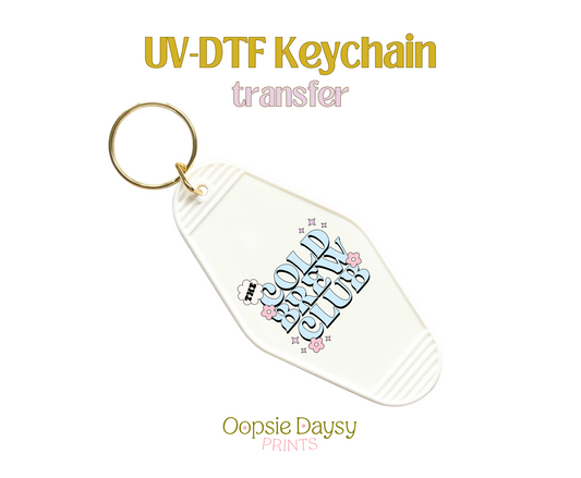 The Cold Brew Club Daisies UV-DTF Keychain