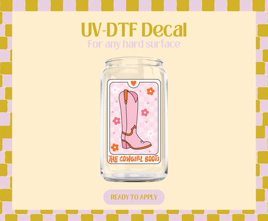 The Cowgirl Boots Label UV-DTF Decal