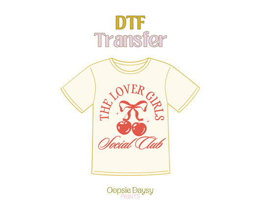 The Lover Girls Social Club Red DTF Transfer