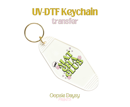 The Matcha Club Daisies UV-DTF Keychain