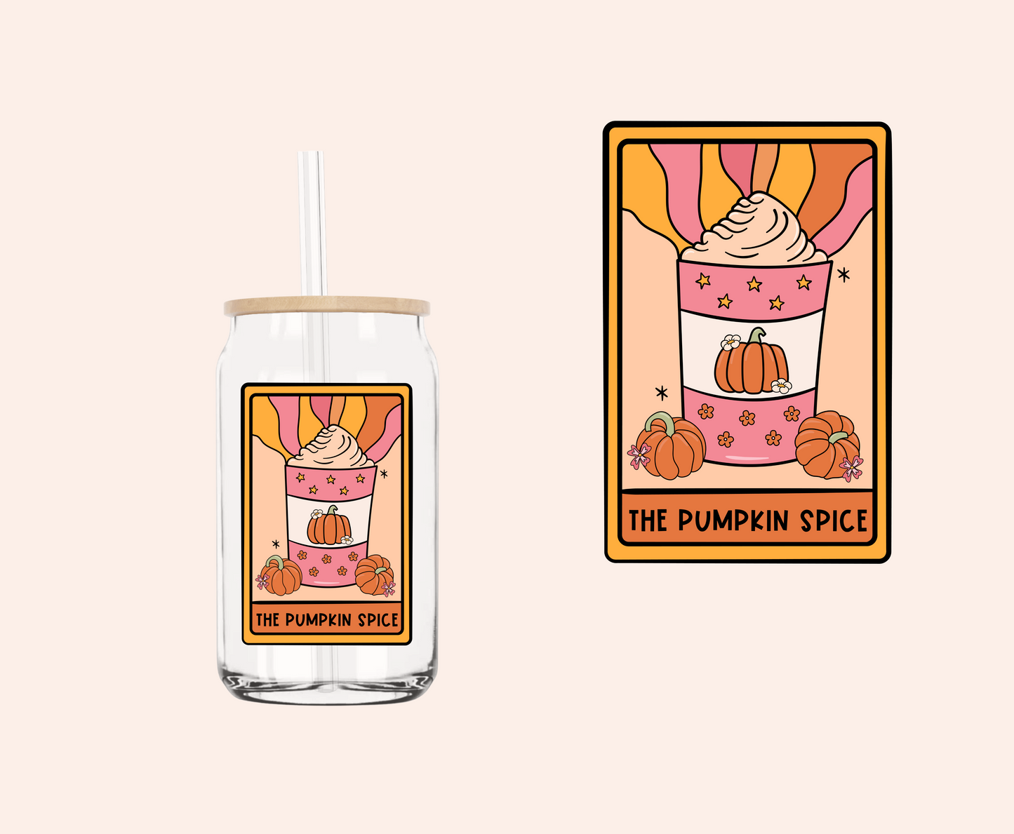 The Pumpkin Spice Tarot UV-DTF Decal