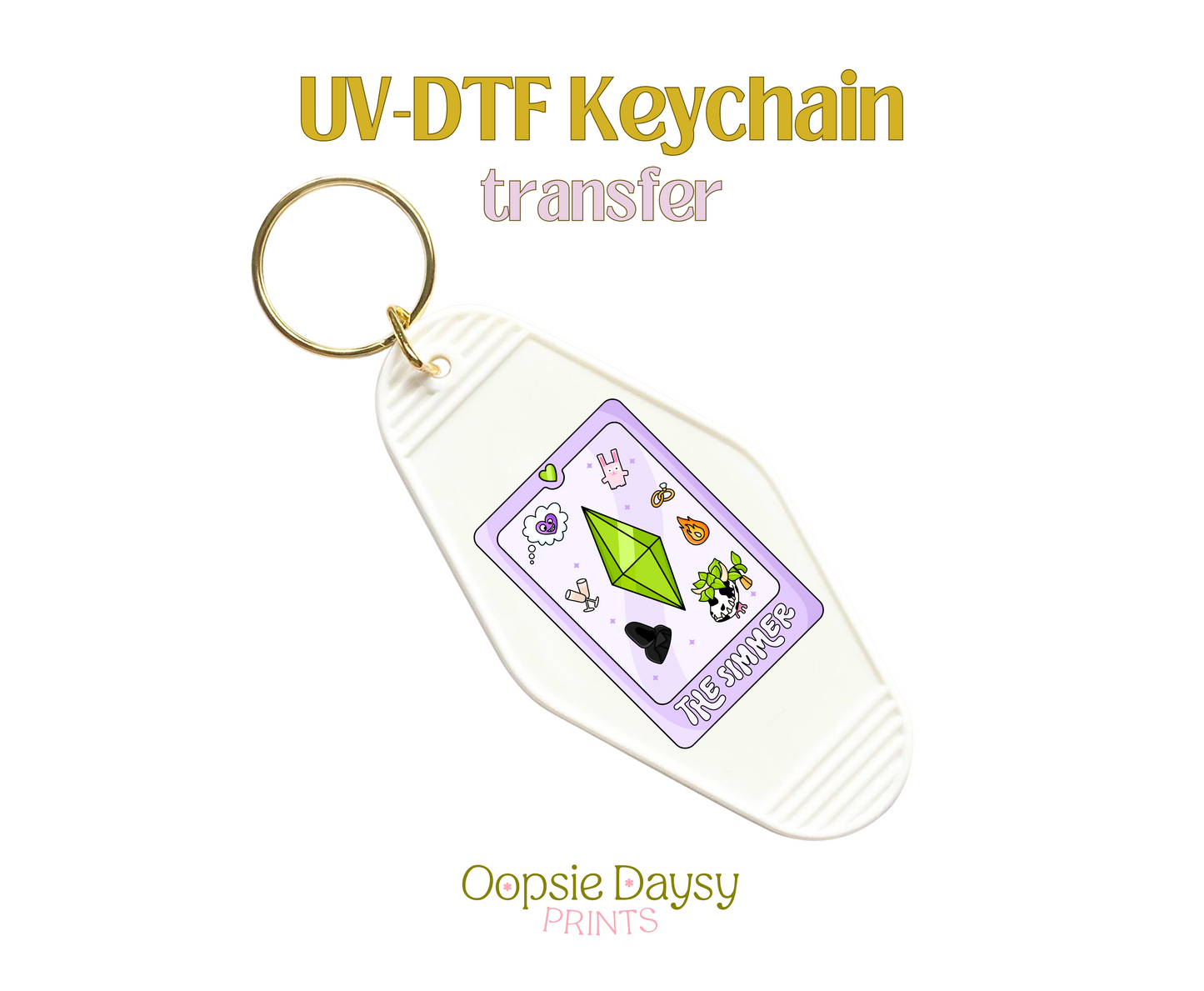 The Simmer Tarot UV-DTF Keychain