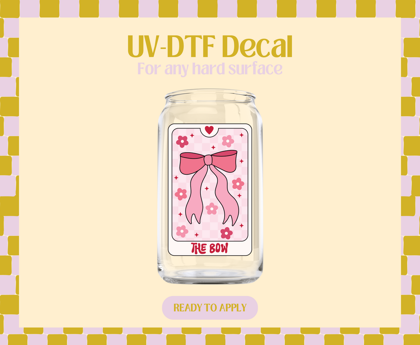 The Red Bow Label UV-DTF Decal