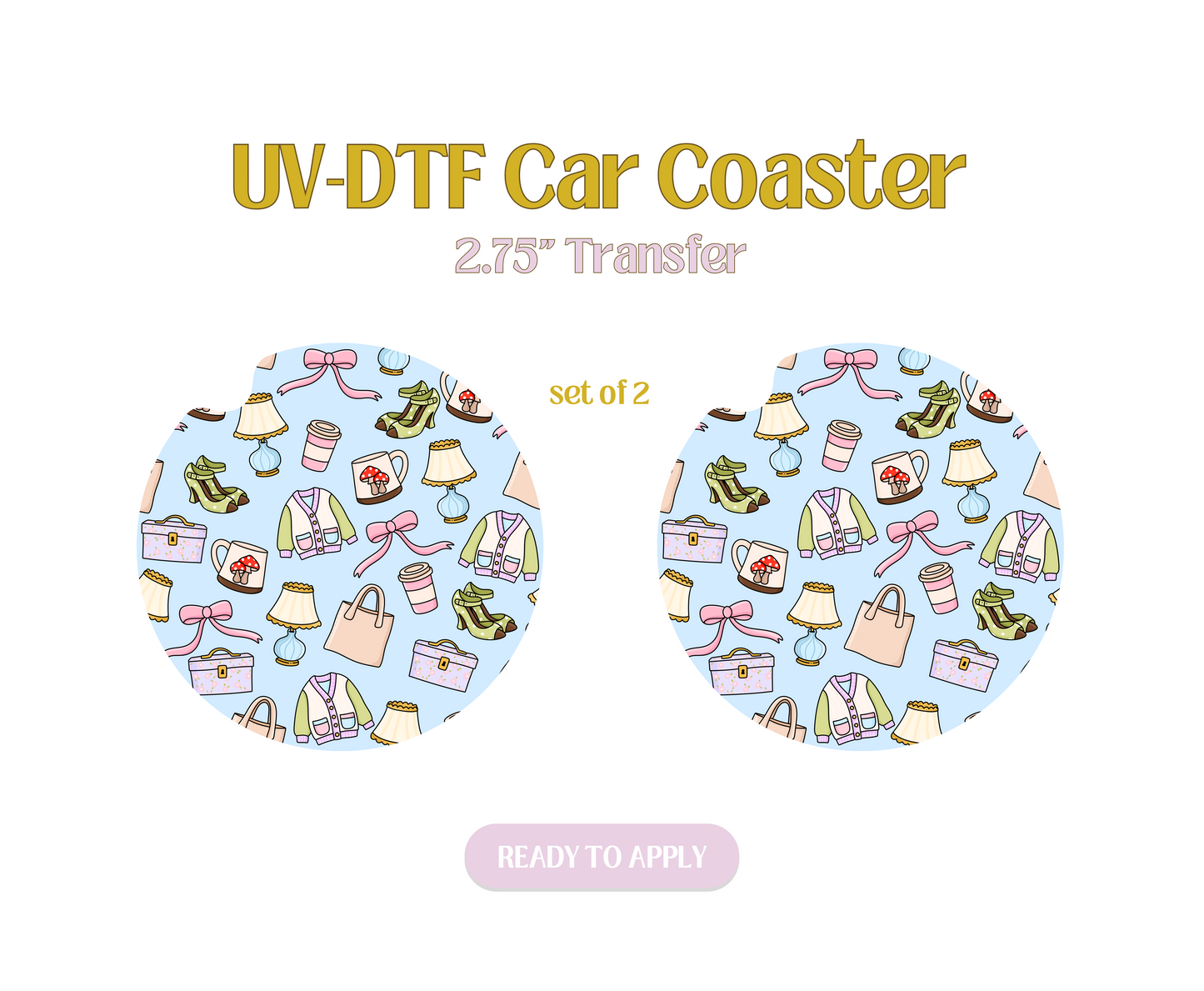 Thrifted UV-DTF Car Coaster