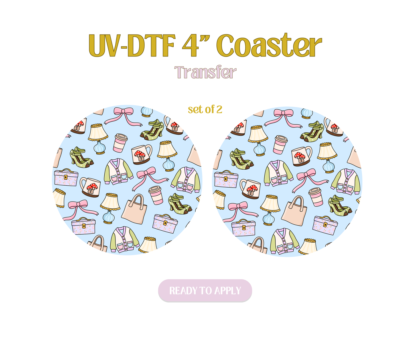 Thrifted UV-DTF 4" Coaster