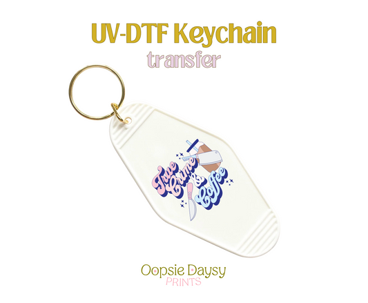 True Crime & Coffee UV-DTF Keychain