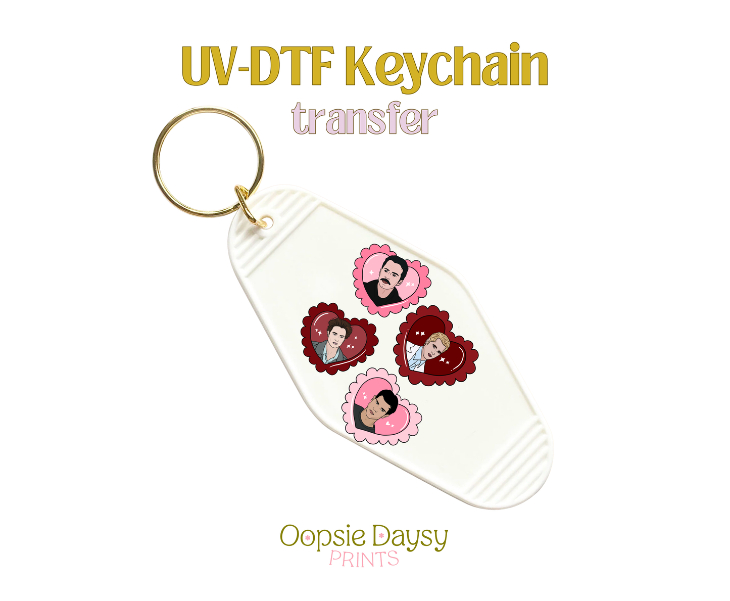 Twilight Hearts  UV-DTF Keychain