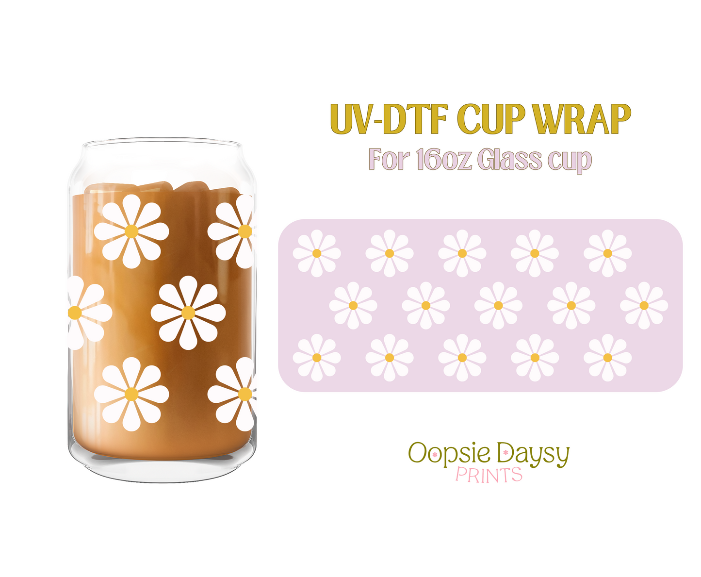 White Daisies UV-DTF Wrap