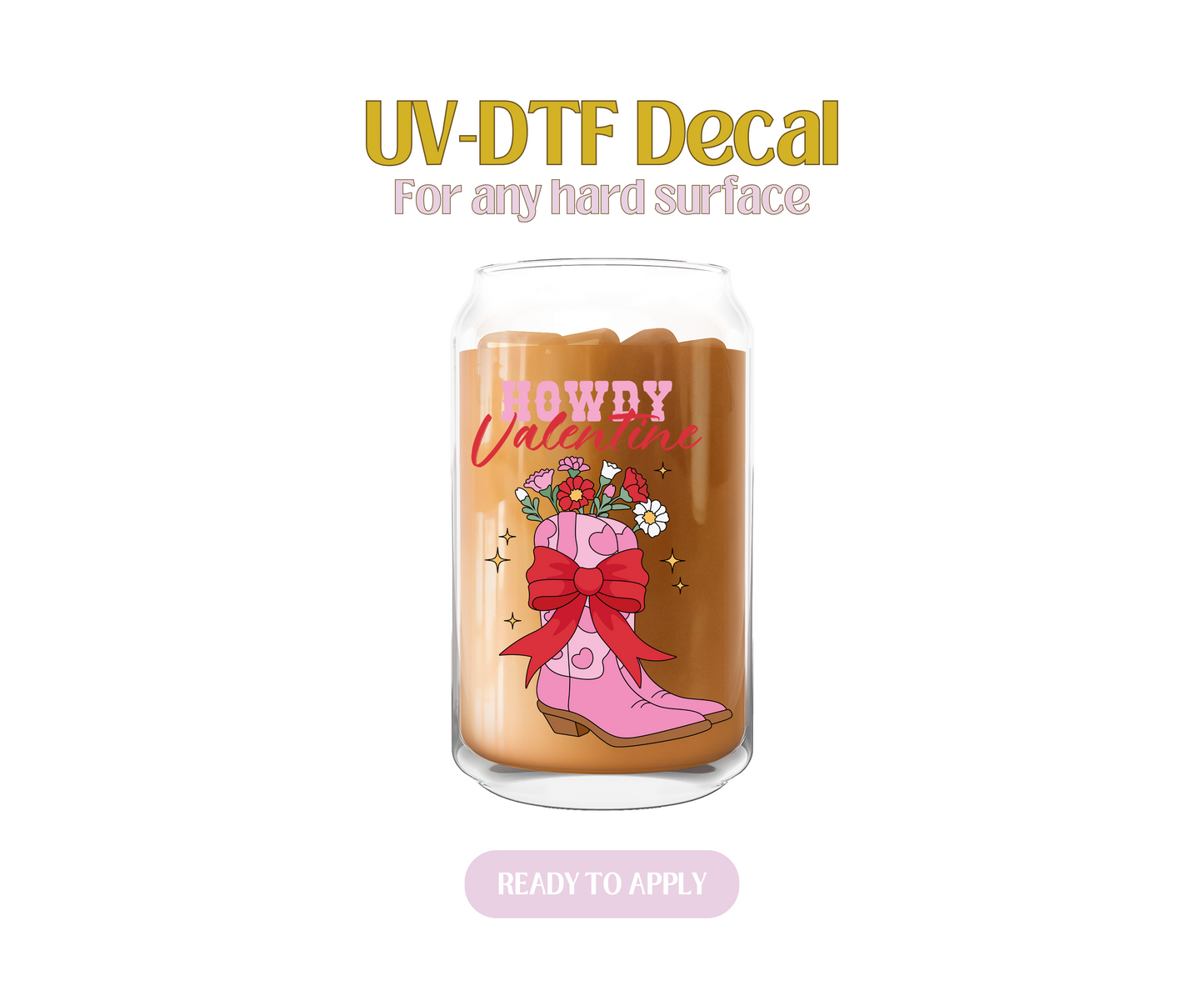 Valentine Boots Bouquet UV-DTF Decal