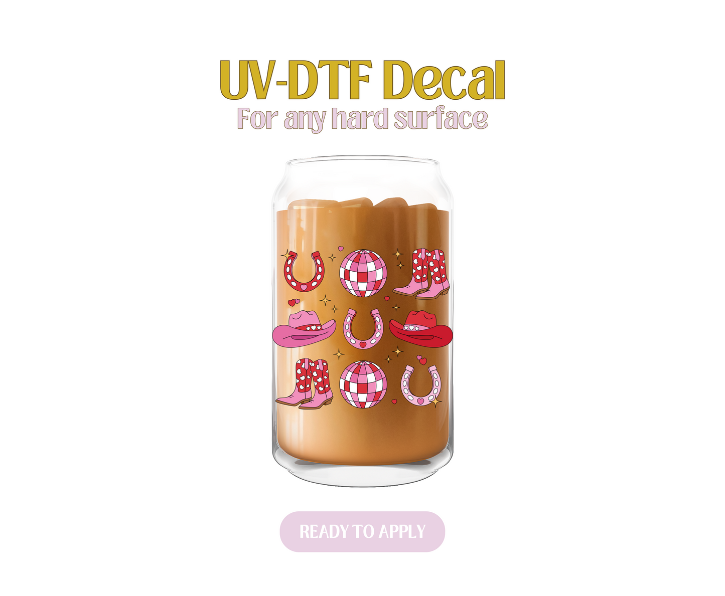 Valentine Cowgirl Sparkle UV-DTF Decal