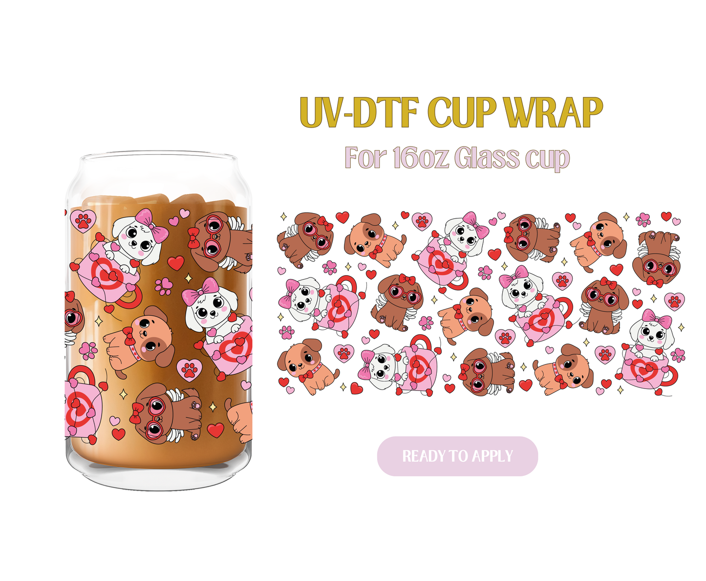 Valentine Doggies UV-DTF Wrap